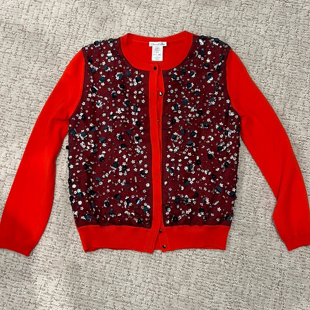 Oscar de la Renta sequin cardigan